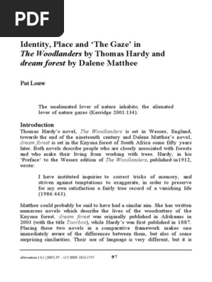 Matthee Dalene Identity Place And The Gaze In Te Woodlanders