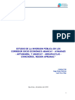 Estudio de Corredores Socio Economicos de Abancay - Andahuaylas-Chincheros, Abancay-Aymaraes-Antabamba