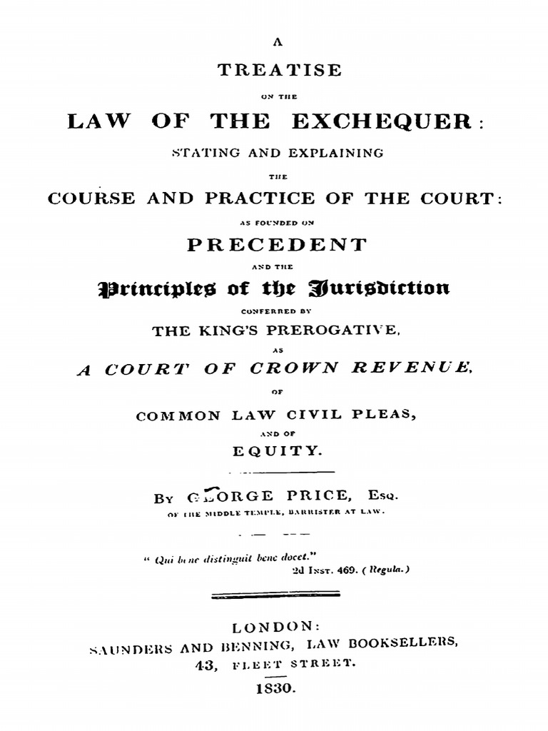 Law of The Exchequer - George Price - 1830 - 815 PP | PDF | Equity (Law) |  Sheriff