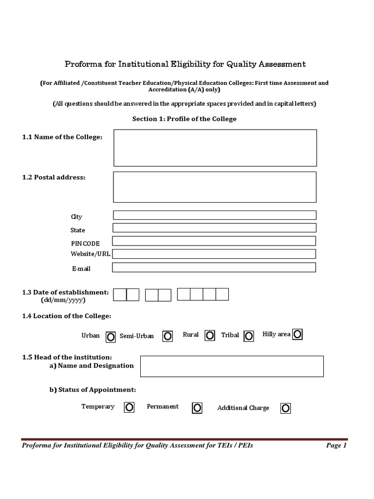 Section 1: Profile of The College 1.1 Name of The College | PDF ...