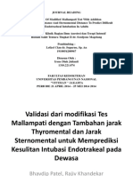 Validasi Dari Modifikasi Tes Mallampati Dengan Tambahan Jarak