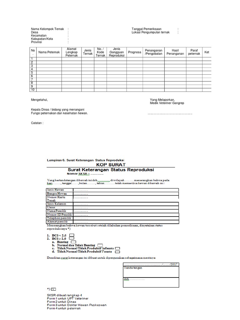 Surat Keterangan Reproduksi