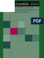 Actualización 2010 Informe Sobre La Situación de Las y Los Defensores de Derechos Humanos en México