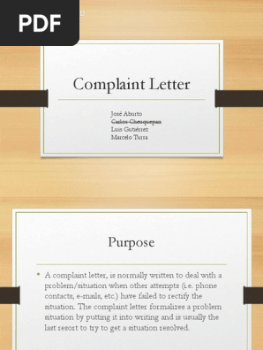 Complaint Letter