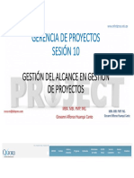 Gerencia de Proyectos Sesion 10 Gestión Del Alcance en Gerencia de Proyectos Giovanni Alfonso Huanqui Canto Oxford Group