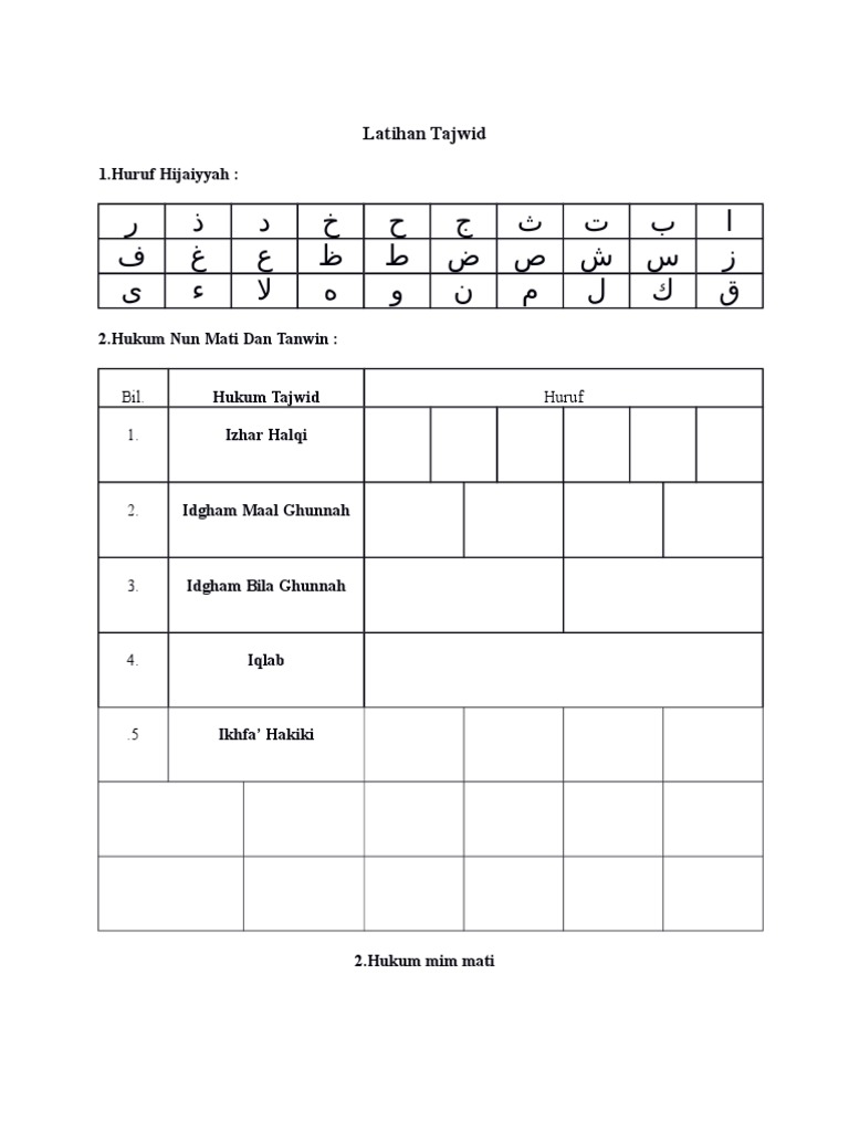Latihan Tajwid Tahun 6 Pdf