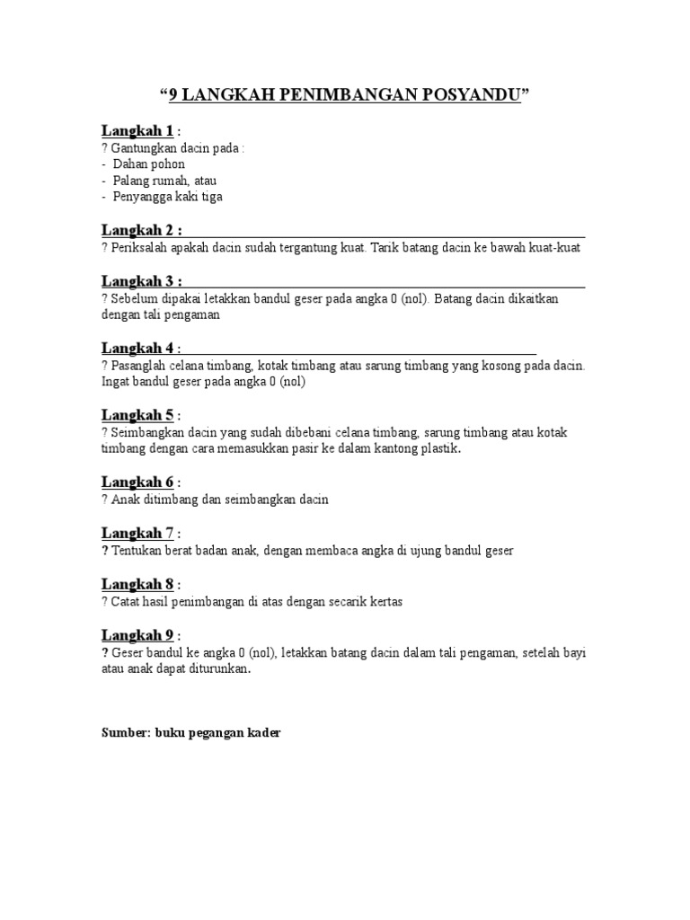 9 Langkah Penimbangan