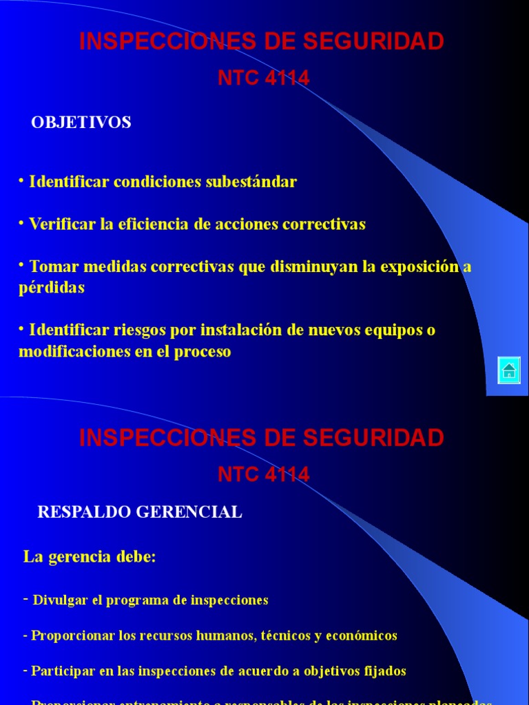 Inspecciones de Seguridad NTC 4114 | PDF | Recursos humanos | Salud y ...