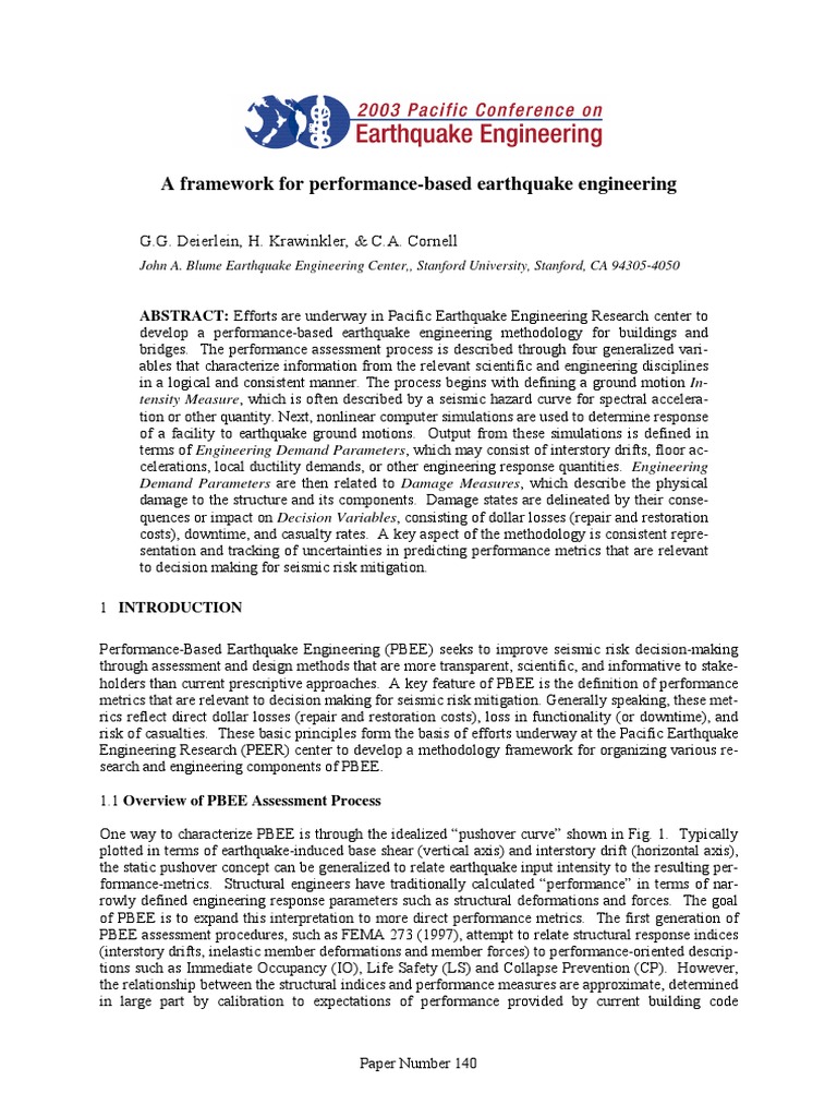 2003 - Deierlein, Krawinkler, & Cornell - A Framework For Performance ...