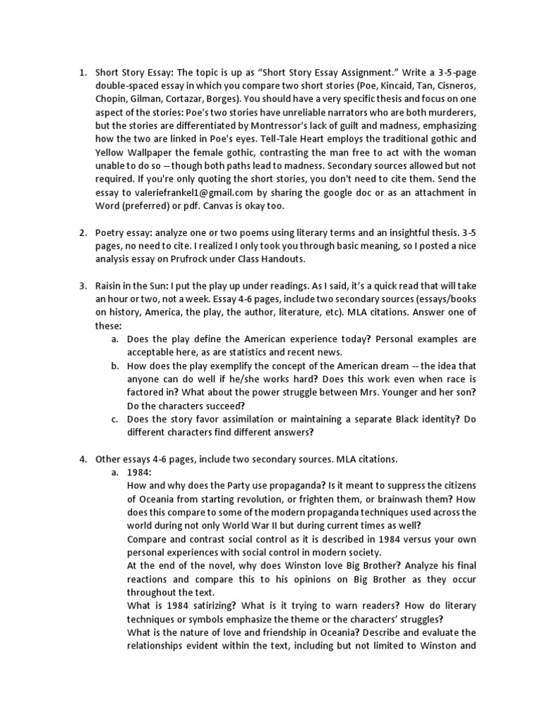 short story essay example