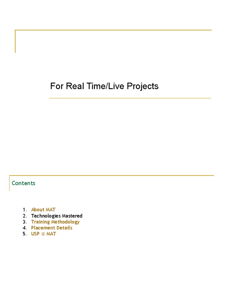 For Real Time/Live Projects | PDF | Information Technology | Internet & Web
