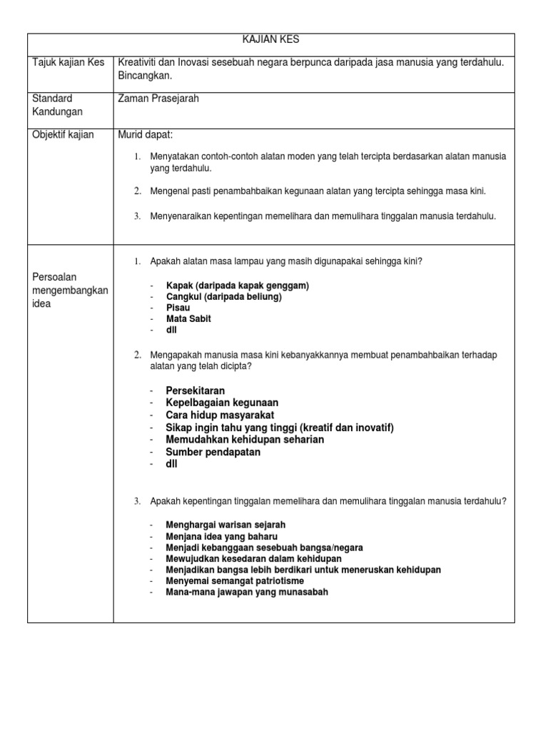 Kssm Sejarah Contoh Kajian Kes Sejarah Tingkatan 4 2020