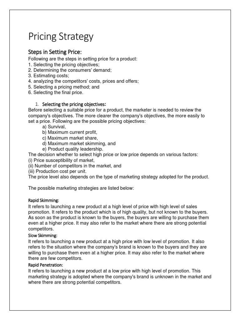 Product Pricing Strategy | PDF | Demand | Price Elasticity Of Demand