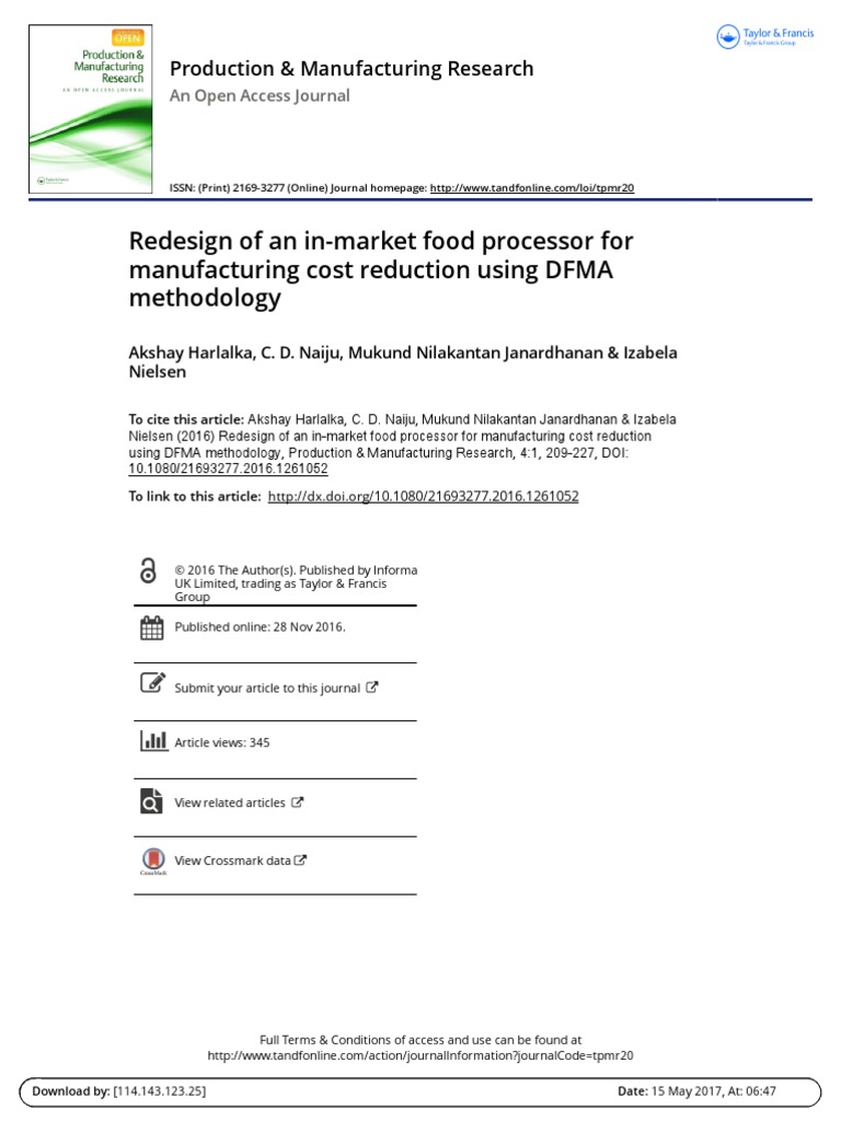 Cost Reduction in Food Processor Design | PDF | Central Processing Unit ...