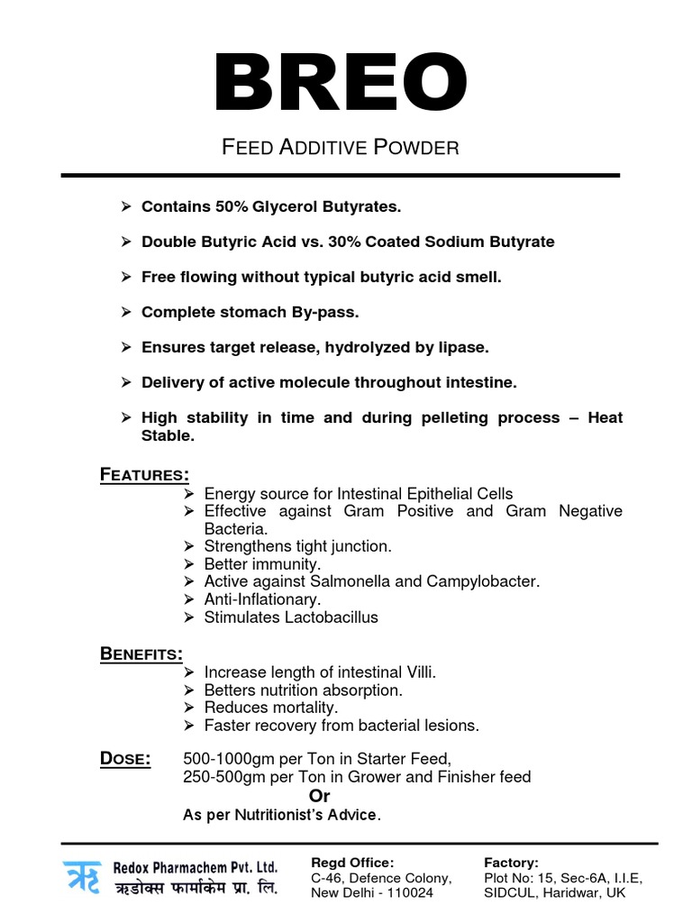 Breo Feed Additive: Benefits & Dosage | PDF