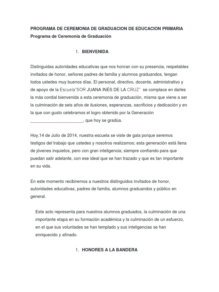 Programa de Graduación Primaria 2023 | PDF
