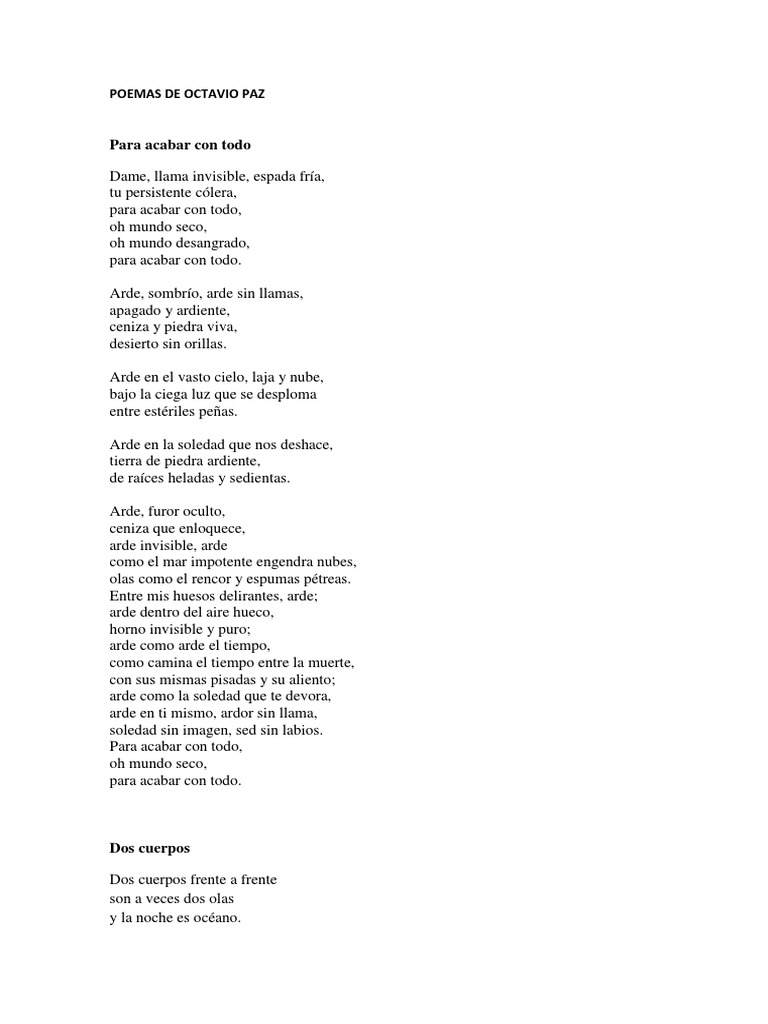 Poemas de Octavio Paz | PDF | Naturaleza