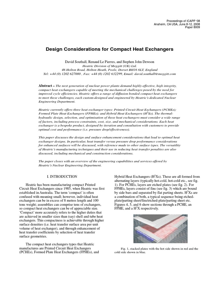 Compact Heat Exchanger Design Insights | PDF | Heat Exchanger | Heat ...