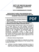 Application For University of Dar Es Salaam