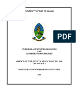 UDSM Admission Handbook 2017/2018