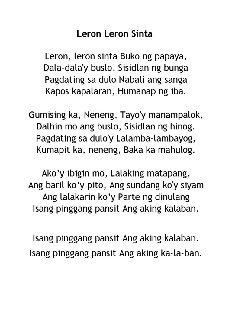 Leron Leron Sinta Animated Filipino Tagalog Folk Song vrogue.co