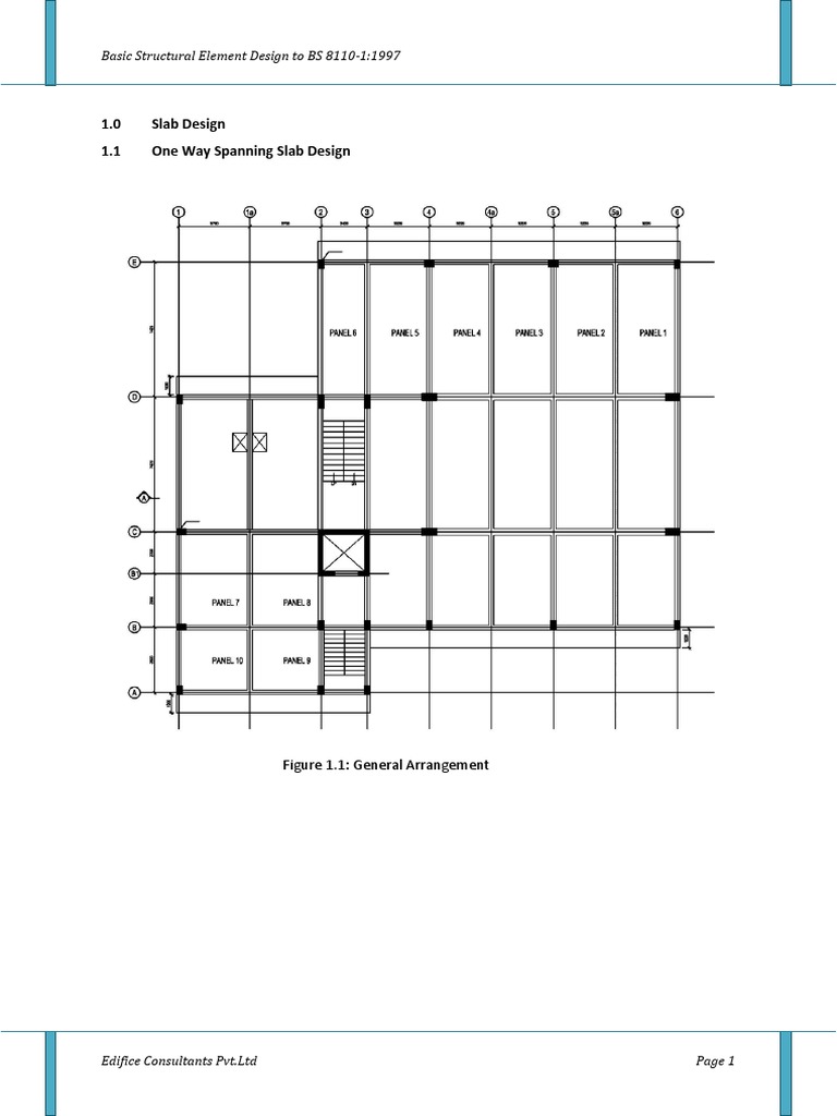 One Ways Slab Design to BS 81101997 Building Engineering Mechanics