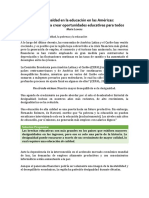 Ensayo 9 La Desigualdad en La Educación en Las Américas