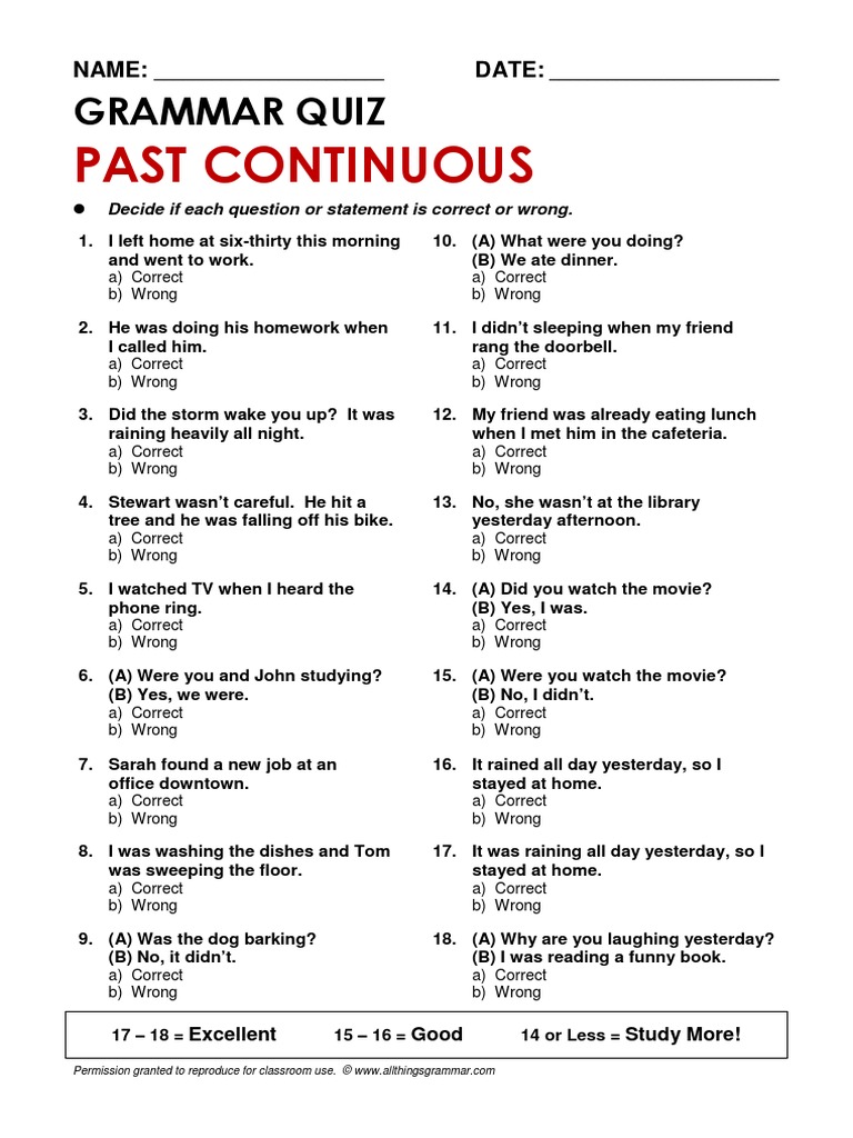 Grammar Quiz Past Simple Regular Verbs