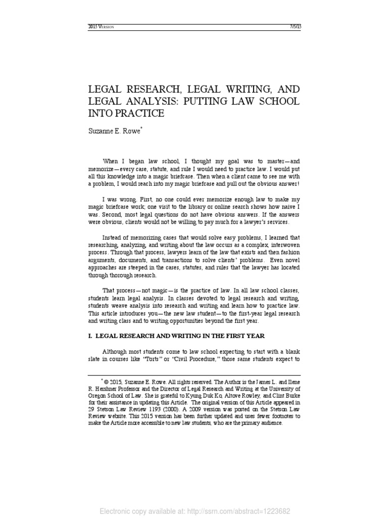 writing a legal research report