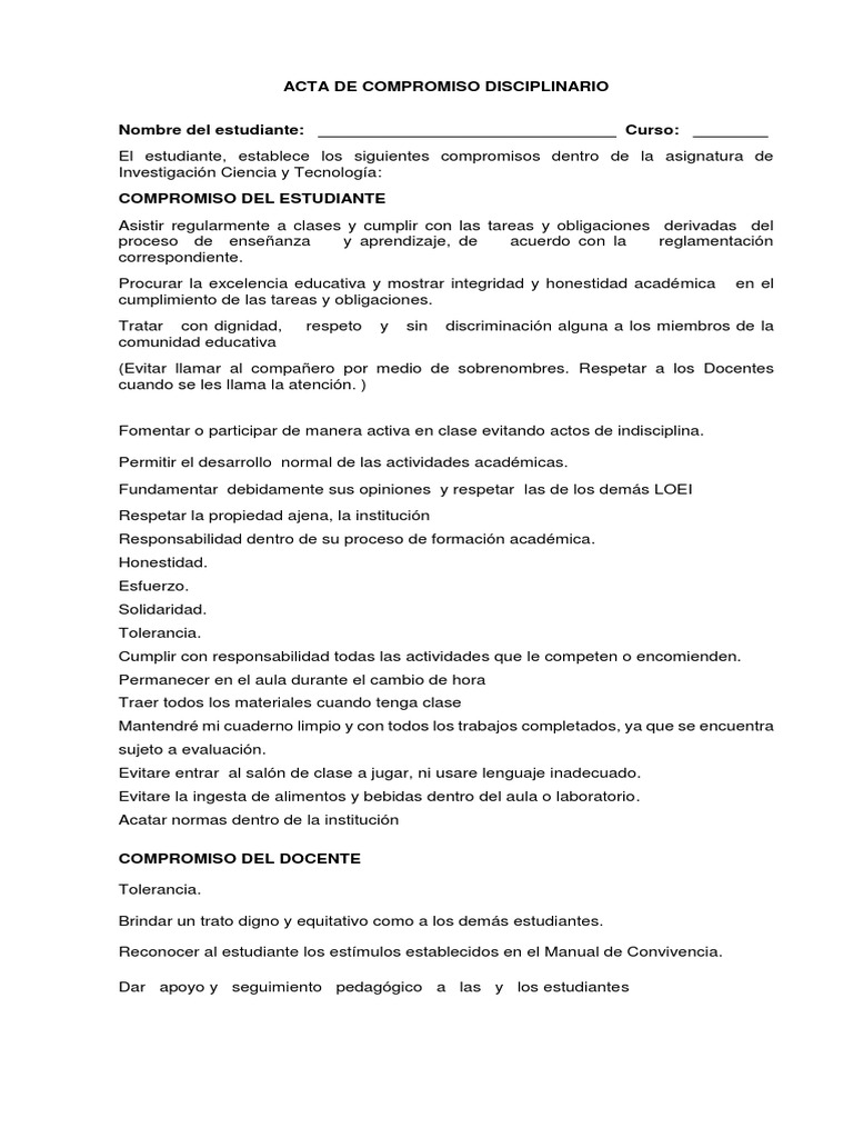 Compromisos | PDF | Tolerancia | Maestros