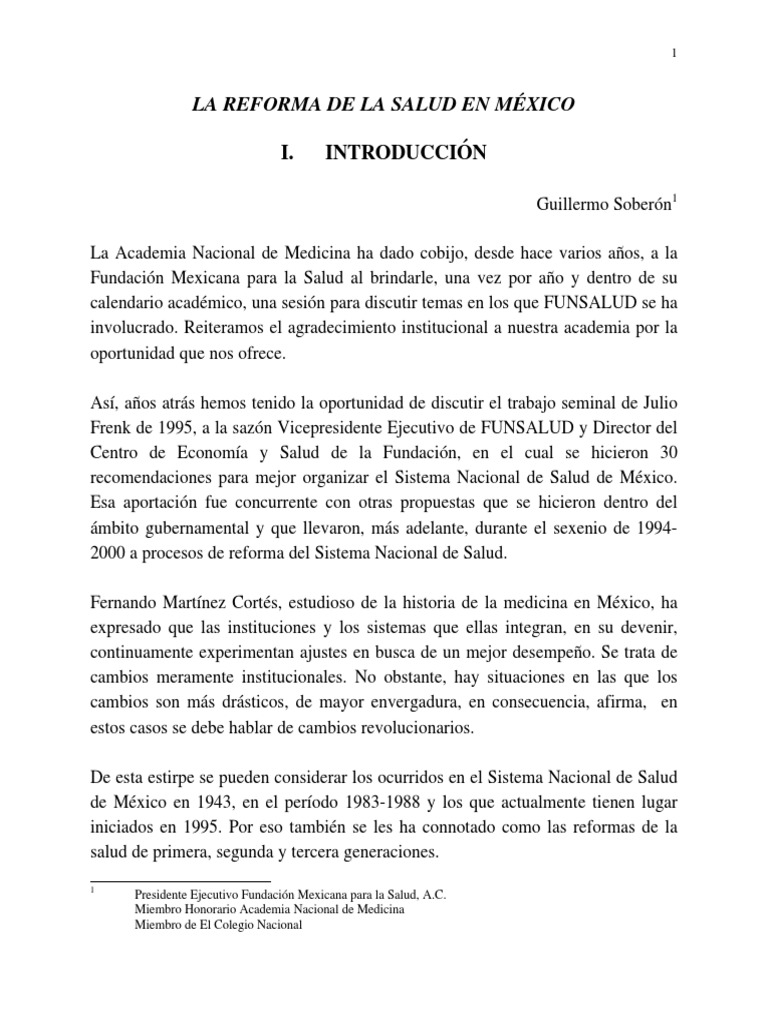 Reforma de La Salud en Mexico | PDF | México | Hospital