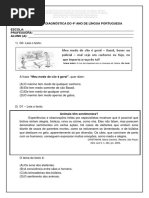 DIAGNÓSTICA LÍNGUA PORTUGUESA - 4º ANO.pdf