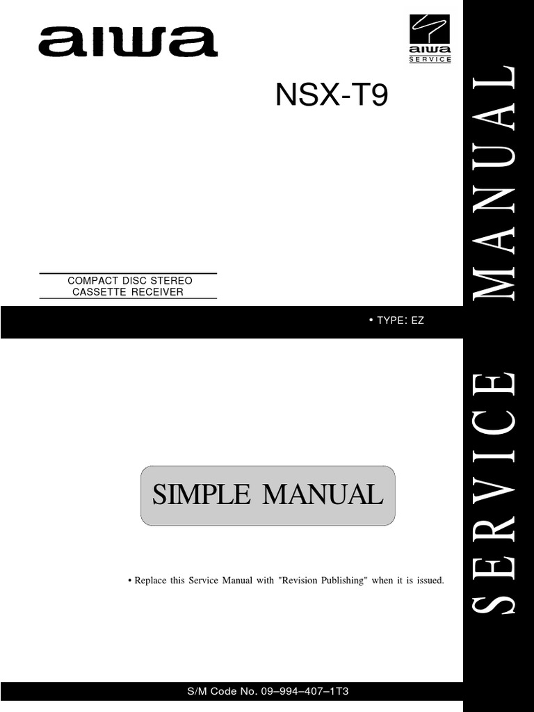 Manuel de service NSX-T9 | PDF | Composant | Électronique