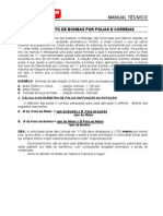 Acionamento de bombas por polias e correias