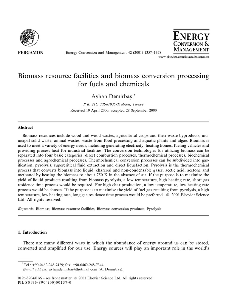 Biomass Resource Facilities and Biomass Conversion Processing For Fuels ...