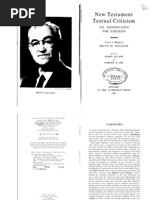 Epp Fee New Testament Criticism Pdf New Testament Bible