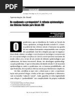 De coadjuvante a protagonista? A reflexão epistemológica das Ciências Sociais para Século XXI