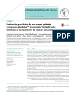 Evaluaci N Precl Nica de Una Nueva PR Tesis Compuesta Parietex Composite Ventral Patch Destinada A La Reparaci N de Hernias Ventrales - 2014 - Revista His PDF