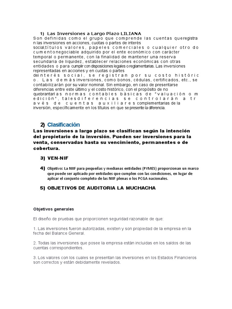 Contabilidad de Inversiones a Largo Plazo | PDF | normas ...