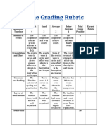 Timeline Grading Rubric