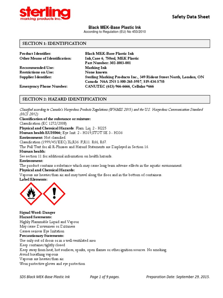 Black Plastic MEK Ink Part No 302-1003-001 - TINTA - PDF | PDF ...