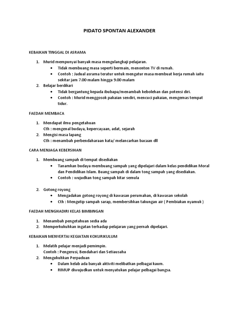 Pidato Spontan Pdf