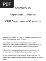 Chemistry 1A Experiment 1: Density CSUS Department of Chemistry