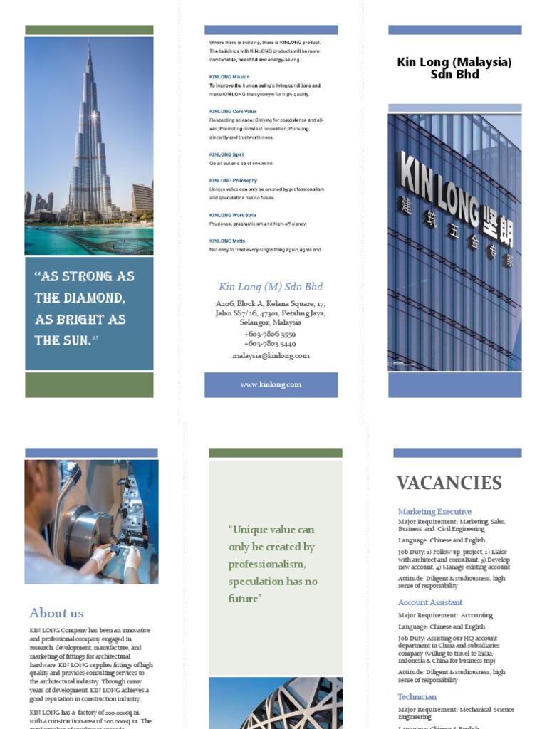 Kin Long Brochure | PDF | Marketing | Engineering
