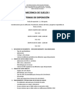 Mecánica de Suelos I: Temas de exposición sobre deflexión de pavimentos, ensayo CBR y corte directo