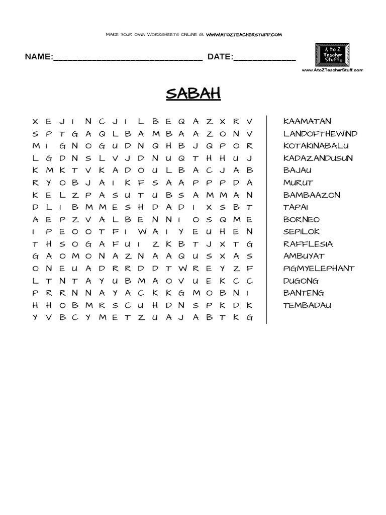 Word Search Generator - Create Your Own Printable Word Find Worksheets