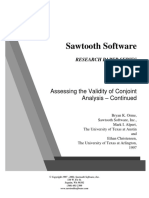 Sawtooth Software: Assessing The Validity of Conjoint Analysis - Continued
