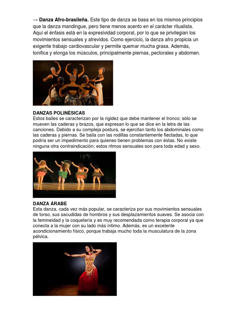 Tipos de Bailes y Danzas | PDF | Ballet | Bailes
