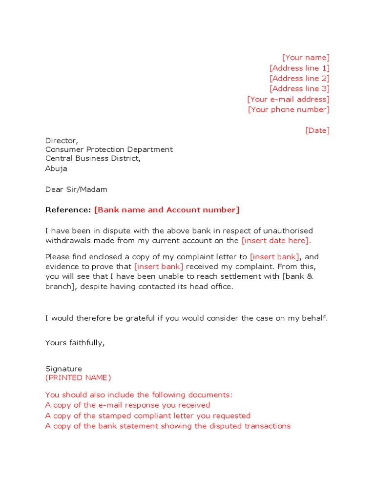 Letter of Complaint Escalation Template