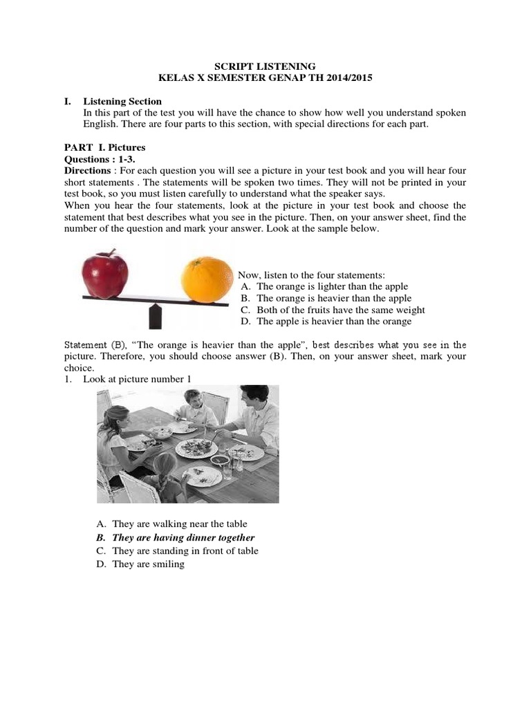 Script Listening Kelas X Sem Genap